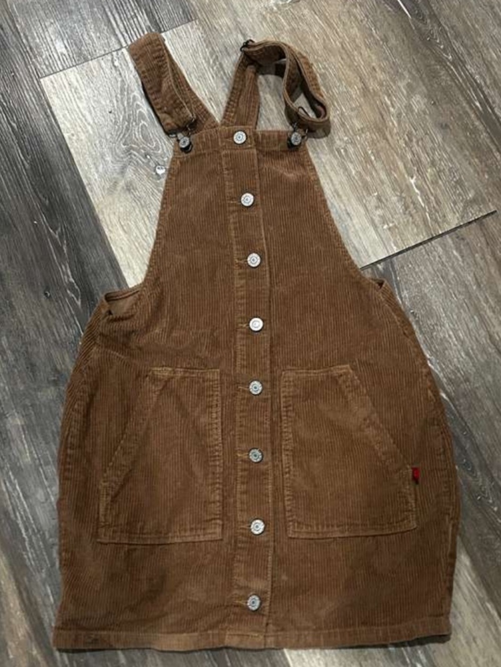 Dickies woman’s Brown Corduroy Pinafore Overall Dress XS